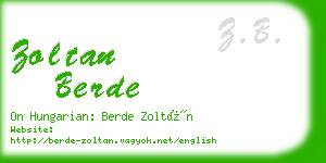 zoltan berde business card